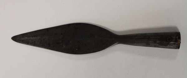 photo of a narrow and elegant leaf-shaped spearhead.